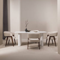 Spisebord Mesilla – lameller / hvit / 180 cm