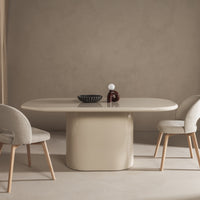 Spisebord Modesto – høyglans / lys beige / 180 cm