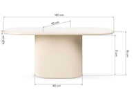 Spisebord Modesto – høyglans / lys beige / 180 cm