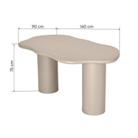 Muse spisebord 160 cm – Caffè Beige med organiske former