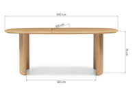 Oriento spisebord – Ovalt 200 cm, naturlig eikefinér