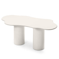 Pinar spisebord – 180 cm gråbeige med organiske former