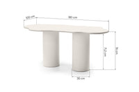 Pinar spisebord – 180 cm gråbeige med organiske former
