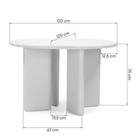 Poem UDT24035 – Elegant rundt spisebord i beige keramikklook