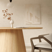 Solan spisebord – ovalt i naturtrelook, 160 cm