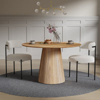 Stella spisebord – rundt spisebord i trelook, 120 cm