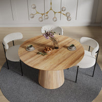 Stella spisebord – rundt spisebord i trelook, 120 cm