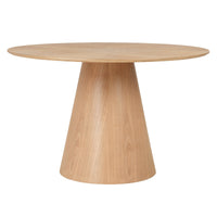 Stella rundt spisebord – MDF og naturlig finér, Ø120 cm