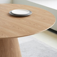 Stella rundt spisebord – MDF og naturlig finér, Ø120 cm