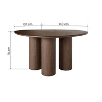 Vesper spisebord 140 cm – mørk valnøtt