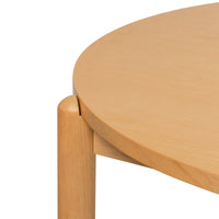 Spisebord Yoko – gummitre med askfinér / natur / rund, 110.5 cm
