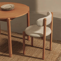 Spisebord Yoko – gummitre med askfinér / natur / rund, 110.5 cm