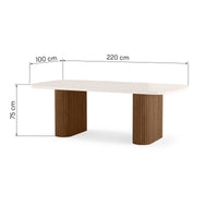 Rovigo Hagebord 220 cm – Spisebord i Superstone og Akasietre