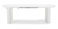 Audrey spisebord – uttrekkbart, ovalt 160–240 cm, hvit med riflet base