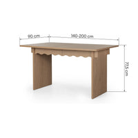Uttrekkbart spisebord Floya – dekorativ bølge / 140-200 cm