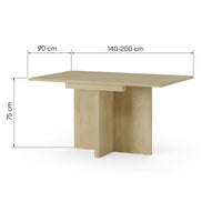 Jose uttrekkbart spisebord – 140–200 cm, eikefarge Cremona Torro