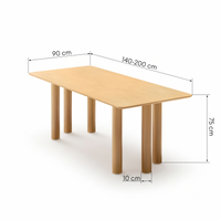 Uttrekkbart spisebord Loa – bøk / rund / 140-200 cm
