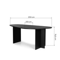 Spisebord Zeva – tre / svart / 200 cm