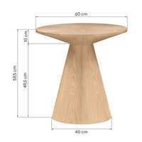 Sidebord Abisko – eikefinér / natur / rund, 60 cm