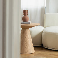 Sidebord Abisko – eikefinér / natur / rund, 60 cm