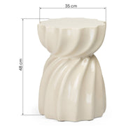 Sidebord Bloom – glanset / beige / 35 cm