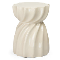 Sidebord Bloom – glanset / beige / 35 cm