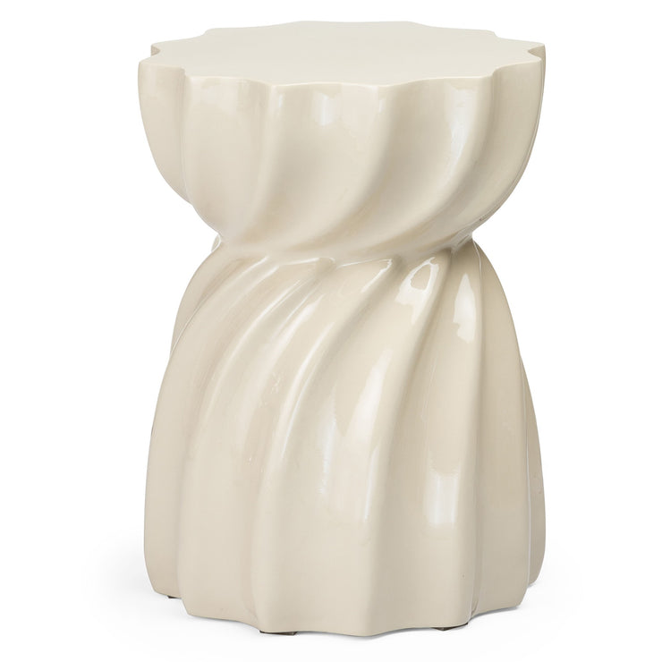Sidebord Bloom – glanset / beige / 35 cm