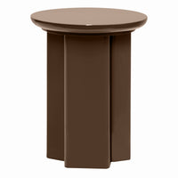 Brie sidebord – lys brun mocha høyglans, Ø40 cm