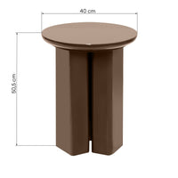 Brie sidebord – lys brun mocha høyglans, Ø40 cm