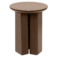 Brie sidebord – lys brun mocha høyglans, Ø40 cm