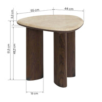 Sidebord Essence – marmor / mørk valnøtt / 44 cm