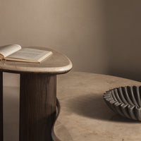 Sidebord Essence – marmor / mørk valnøtt / 44 cm