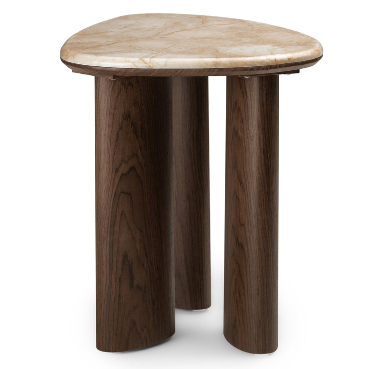 Sidebord Essence – marmor / mørk valnøtt / 44 cm