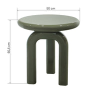Flambe sidebord – grønn/grå høyglans, Ø50 cm