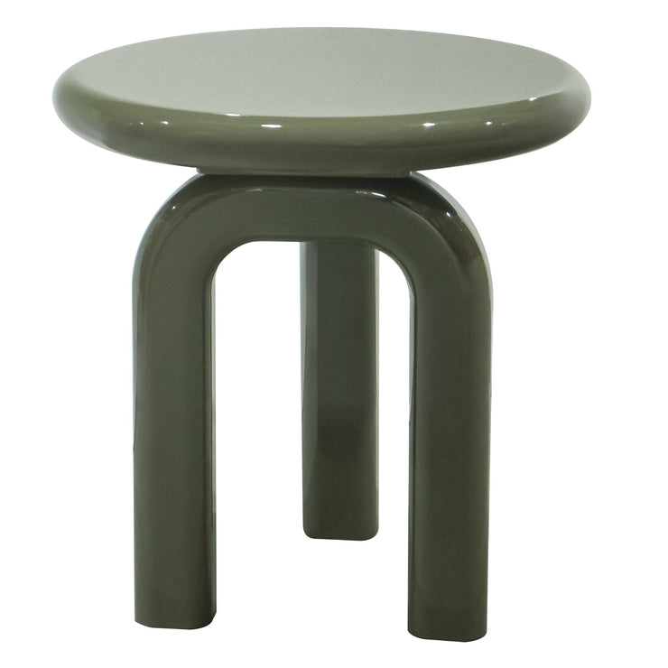 Flambe sidebord – grønn/grå høyglans, Ø50 cm