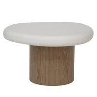 Floe – Sidebord 50 cm, hvit og valnøtt, organisk form