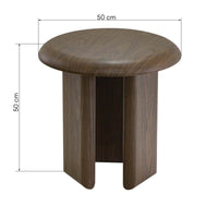 Keo Sidebord Ø50 cm – Mørk Valnøtt Finér