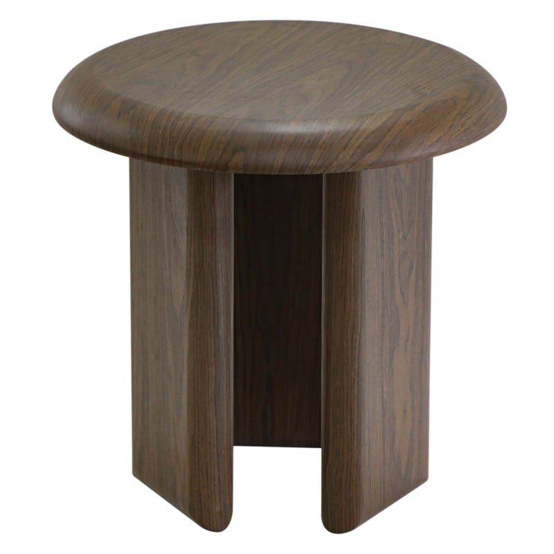 Keo Sidebord Ø50 cm – Mørk Valnøtt Finér