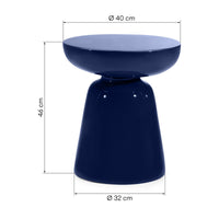 Sidebord Logan – høyglans / kobolt / 40 cm