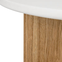 Sidebord Marlo II – mikrosement / kremhvit / eik / 50 cm
