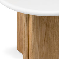Sidebord Marlo II – mikrosement / kremhvit / eik / 50 cm
