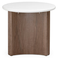 Sidebord Marlo II – mikrosement / kremhvit/valnøtt / 50 cm