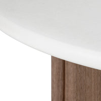 Sidebord Marlo II – mikrosement / kremhvit/valnøtt / 50 cm