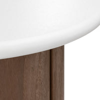Sidebord Marlo II – mikrosement / kremhvit/valnøtt / 50 cm