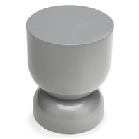 Sidebord Moreno – rund / sølv / blank