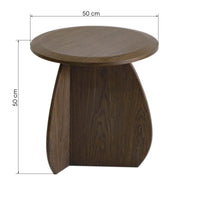 Noku Sidebord Ø50 cm – Mørk Valnøtt Finér