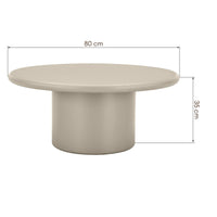 ARCE UCT24029 sofabord – Rundt sofabord i matt beige (Ø80 cm)