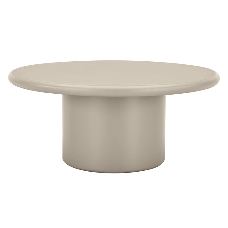 ARCE UCT24029 sofabord – Rundt sofabord i matt beige (Ø80 cm)