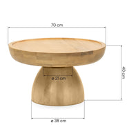 Sofabord Arvika – mangotre / rund / 70 cm
