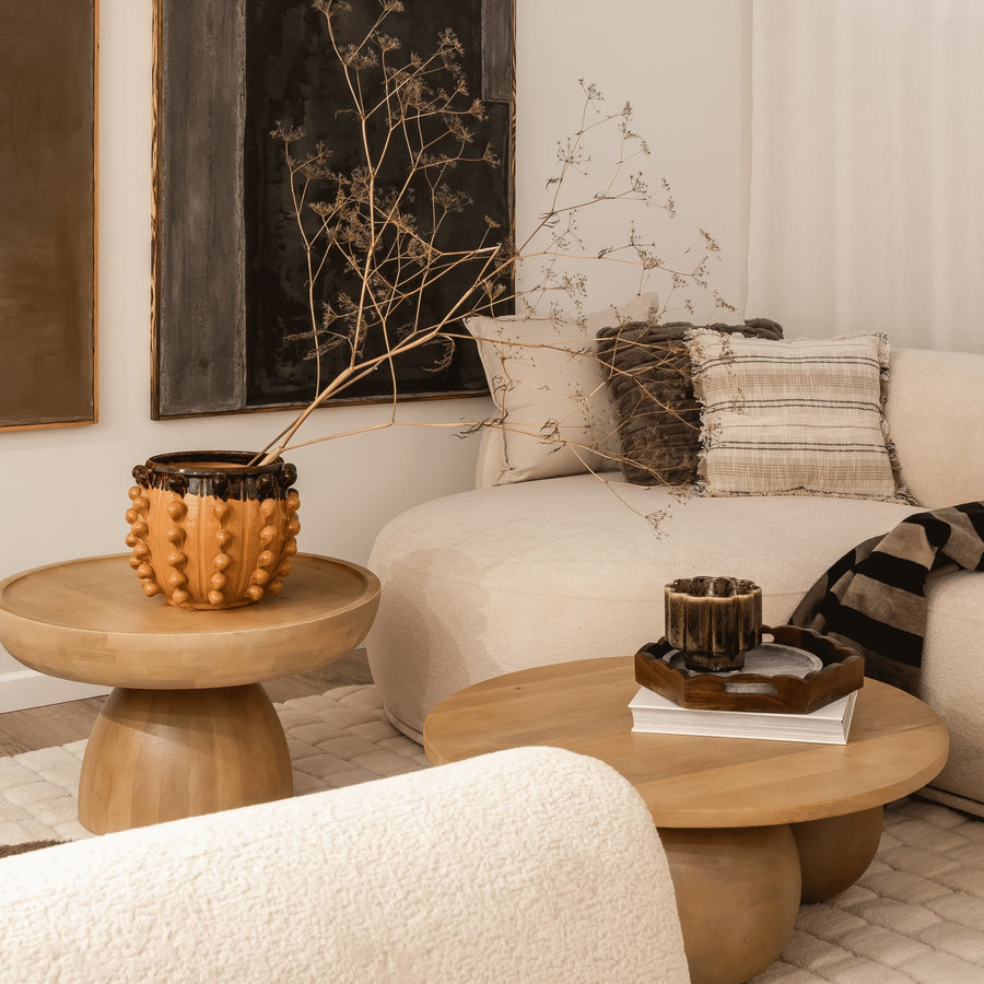 Sofabord Arvika – mangotre / rund / 70 cm